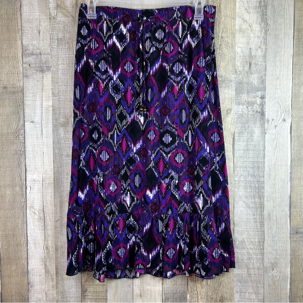 Prophecy Sz Small Purple Black Fuscia White Crinkle Style w/Bottom Ruffle Skirt